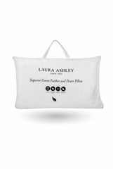 Laura Ashley White Superior Goose 100% Cotton Feather And Down Pillow