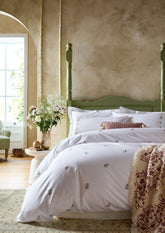Historic Royal Palaces Victoria Sprigs Embroidery Rose Pink Sage Bedding
