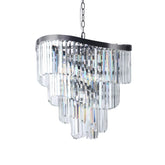 Waverly 12 Light Crystal Pendant Brushed Black Chrome