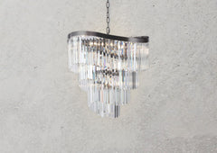 Waverly 12 Light Crystal Pendant Brushed Black Chrome