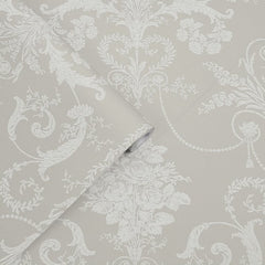 Laura Ashley Josette Wallpaper White / Dove Grey