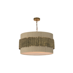 David Hunt Lighting Willow Pendant Bronze WIL0499 Bespoke Shade Cotton Diffuser