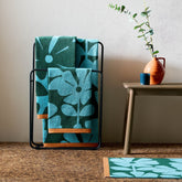 Orla Kiely Wildflower Blue Lagoon Towels