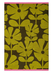 Orla Kiely Wildflower Yellow Ochre Towels
