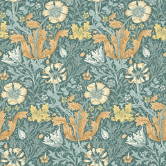 William Morris At Home Fabric, Flora And Foliage Compton Velvet, Bluebird