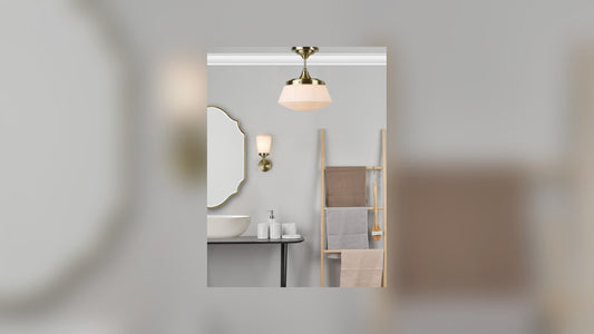 Modern bathroom with layered wall and ceiling lighting