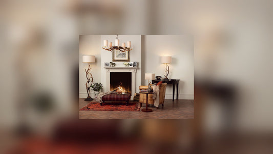 Warm lamplight layered through a north-facing sitting room on a grey afternoon