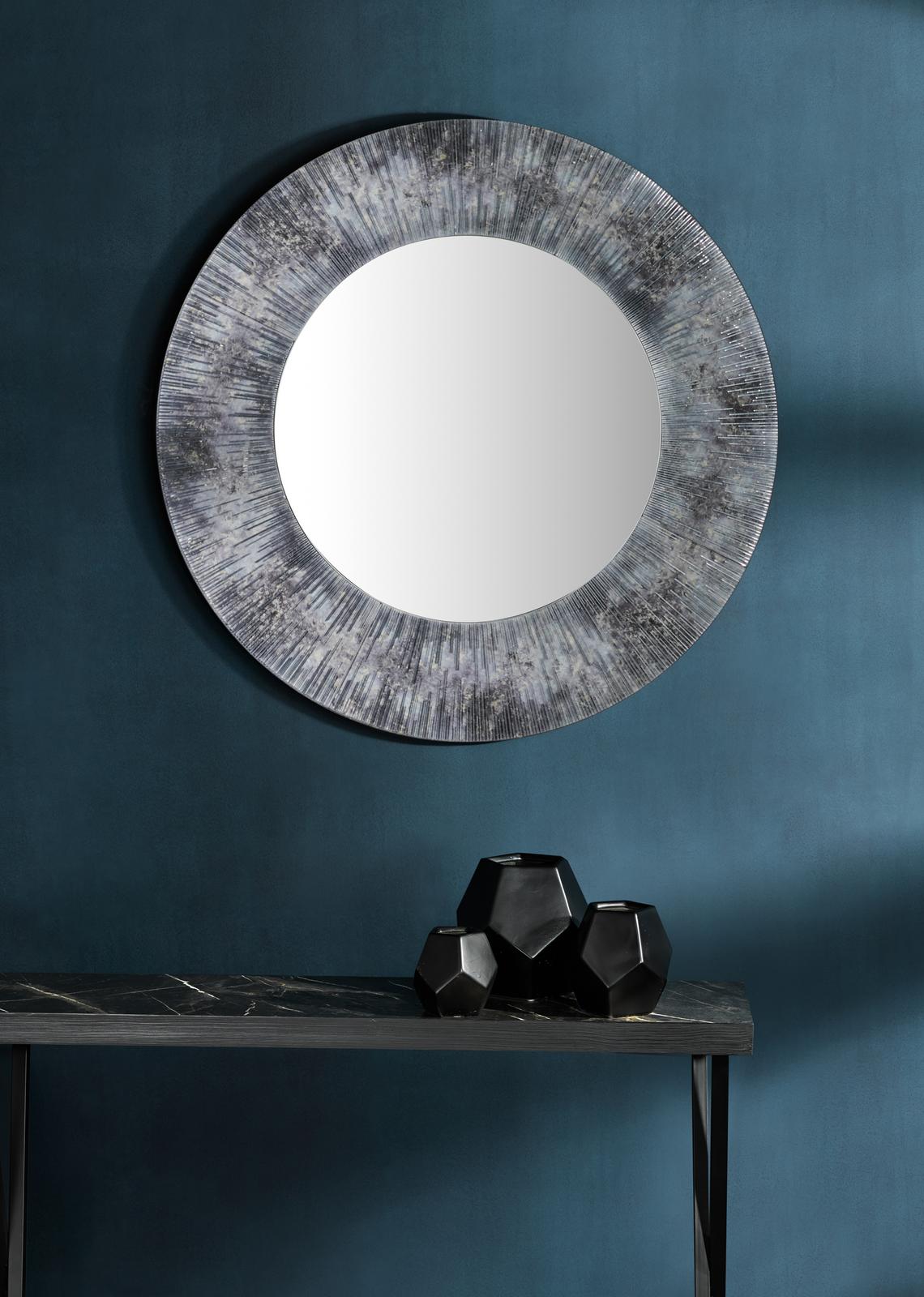 Data Console Table Dark Marble Effect