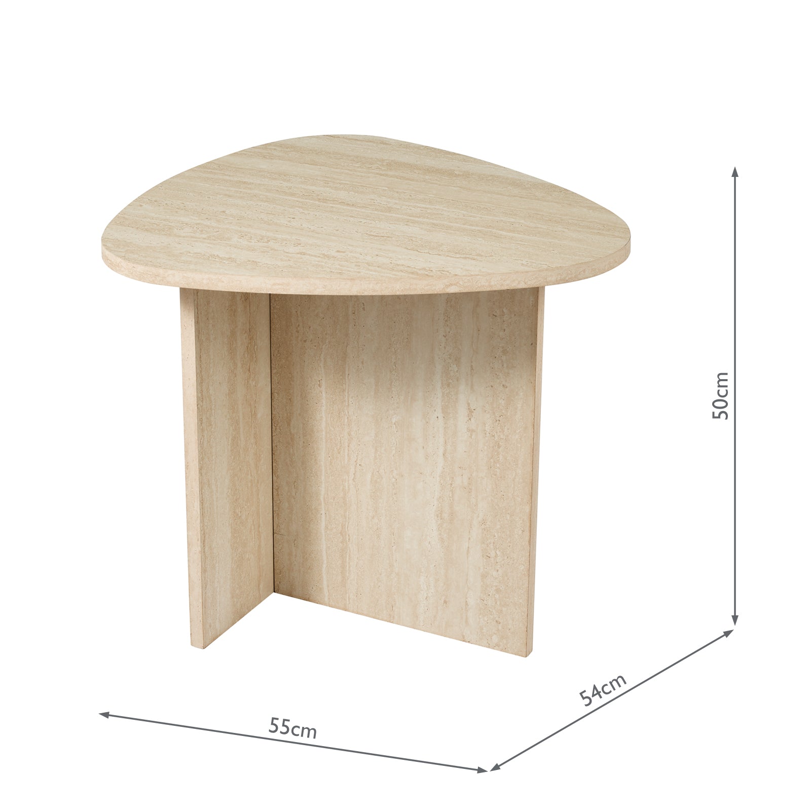 Isidro Side Table Travertine Effect