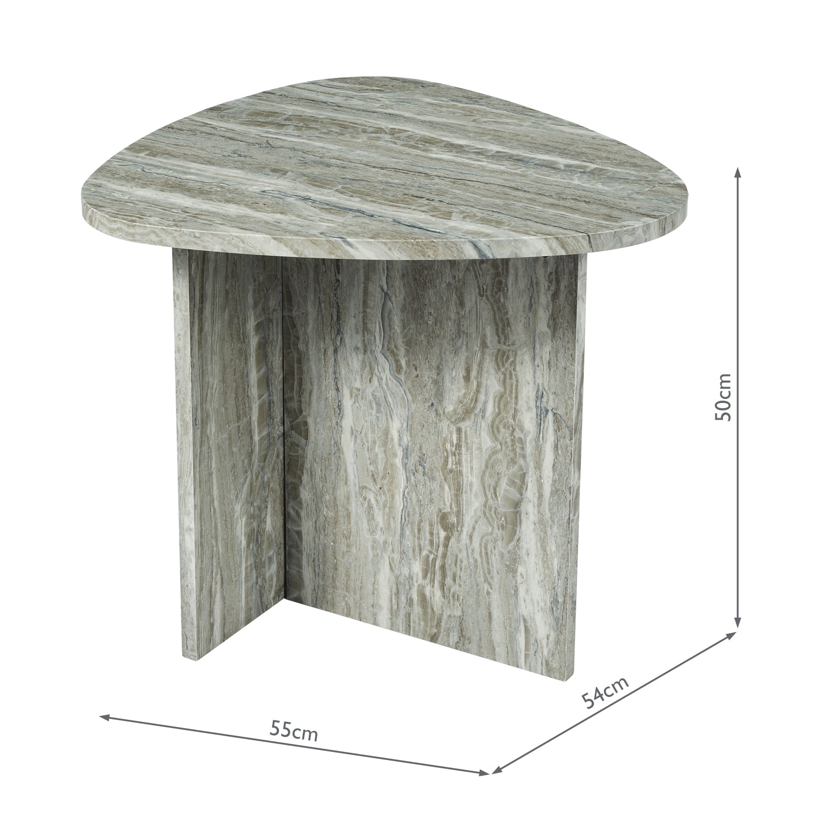 Isidro Side Table Brown Stone Effect