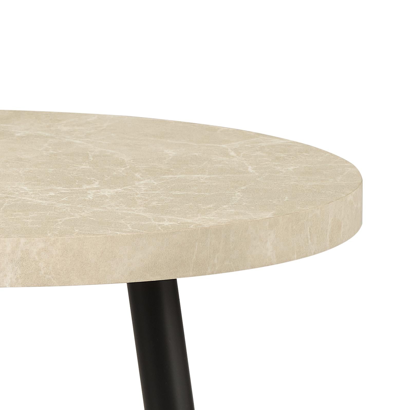 Nusa Side Table Grey Marble Effect and Matt Black