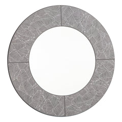Atrani Round Grey with Silver Leaf Mirror