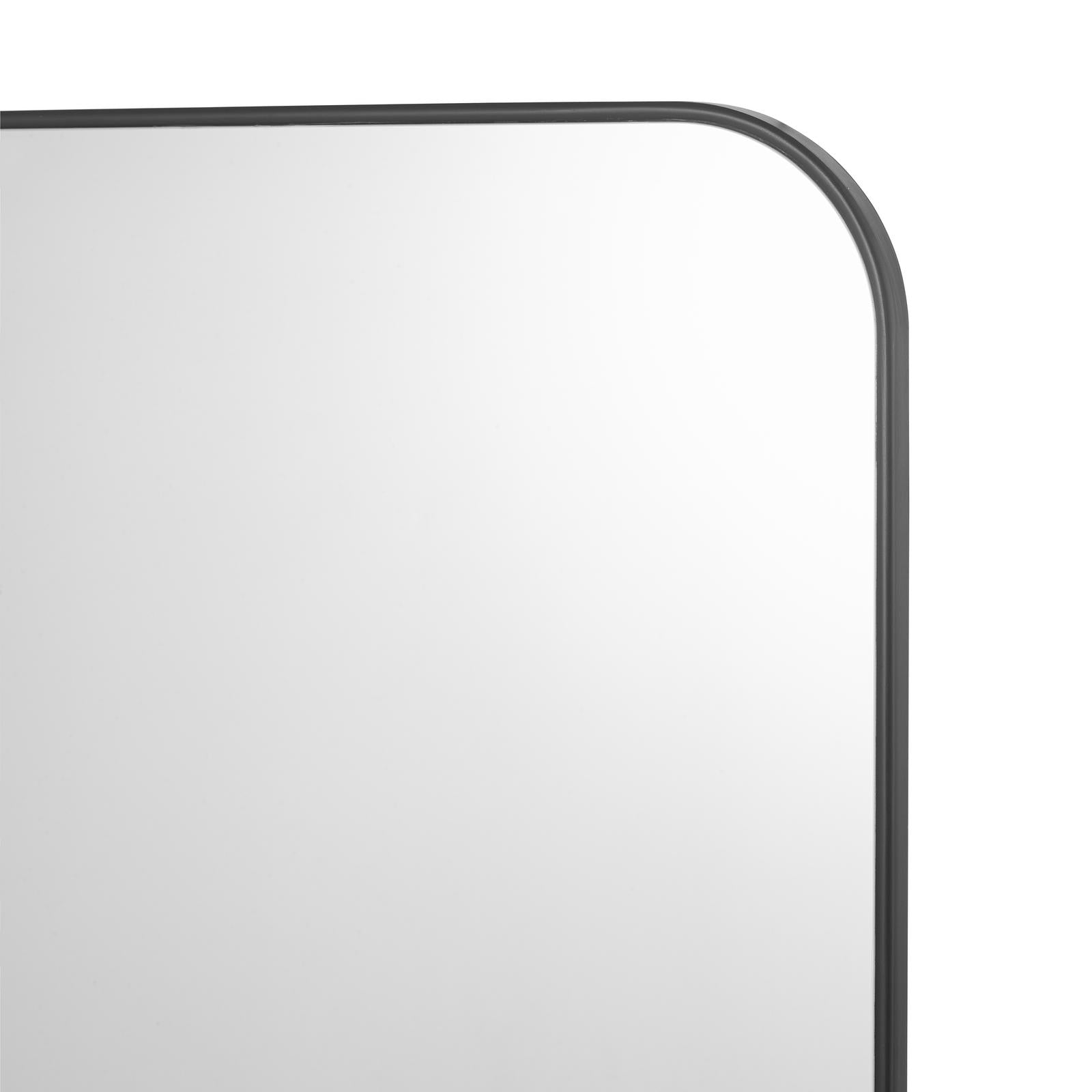 Firuz Rectangle Mirror Thin Matt Black Frame 60 X 90cm