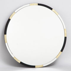 Gadany Round Gold Leaf And Black Glass Mirror 80cm