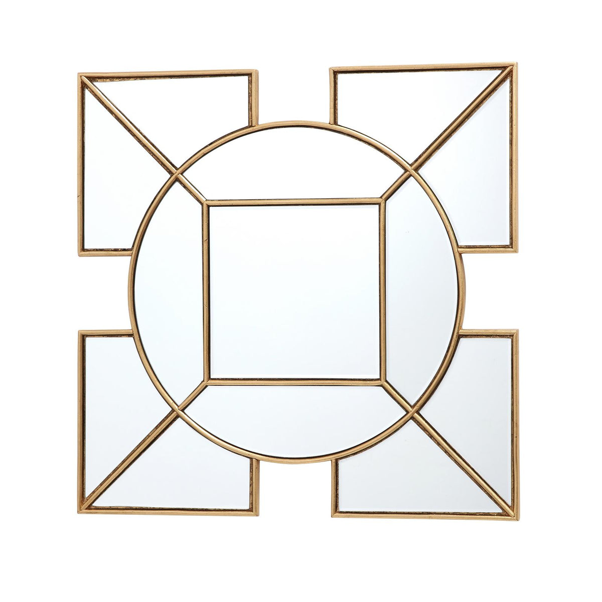 Lyshia Square Mirror With Gold Foil Detail 60cm