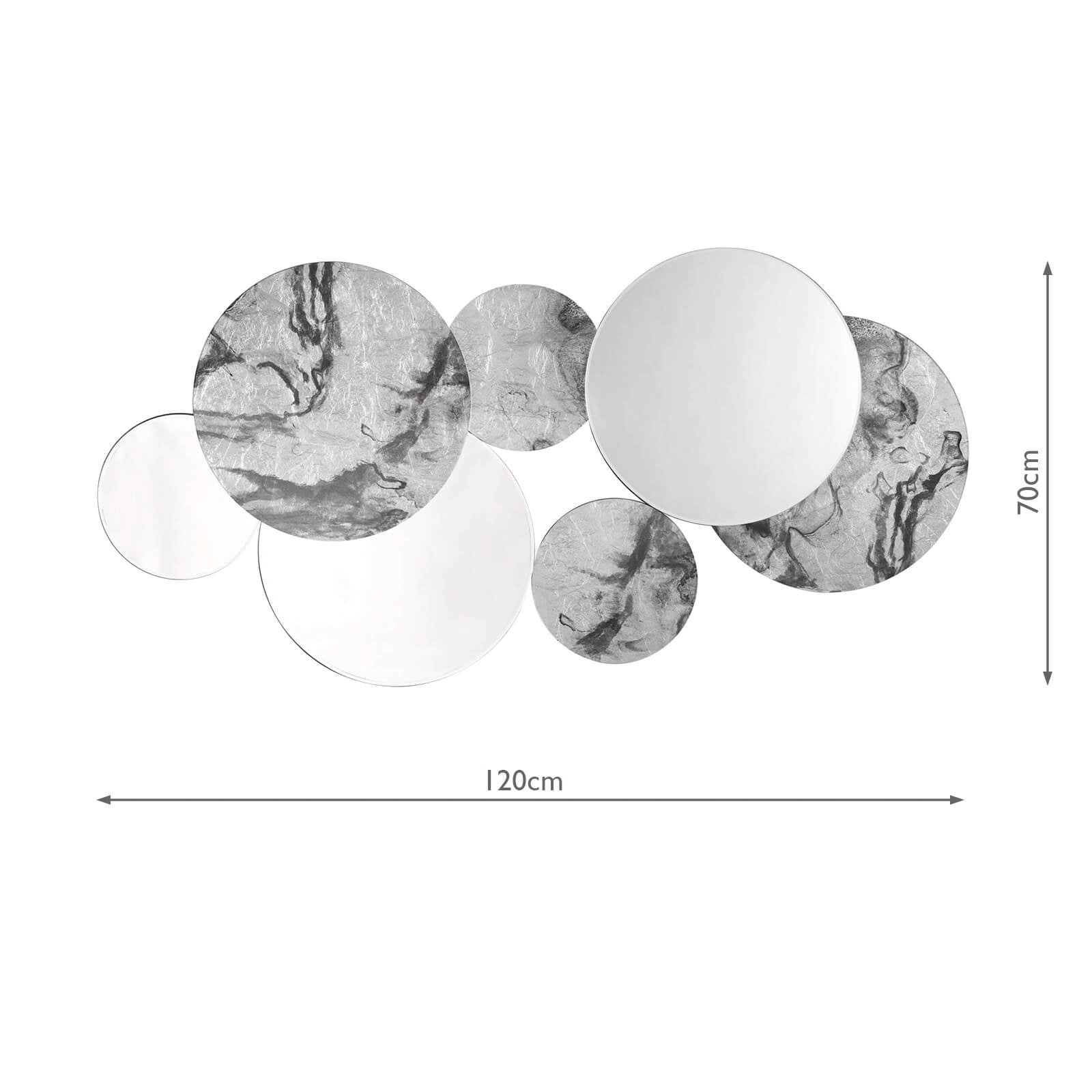 Meco Rectangle Mirror Black Marble Effect 120 x 70cm