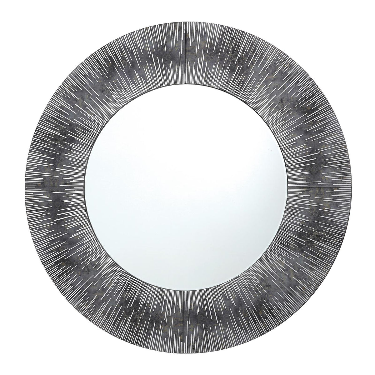 Neome Round Mirror With Purple/Grey Frame 80cm