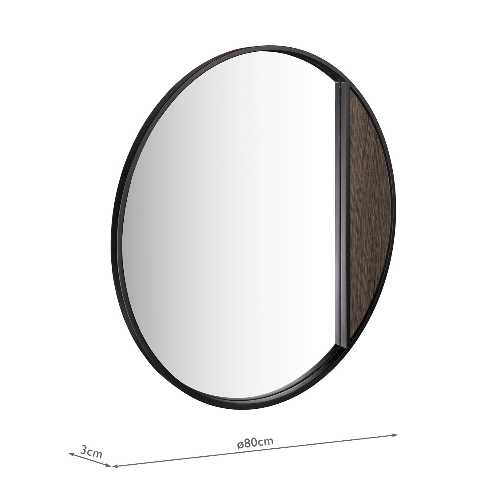 Rasmus Mirror Mocha Effect and Matt Black 80cm