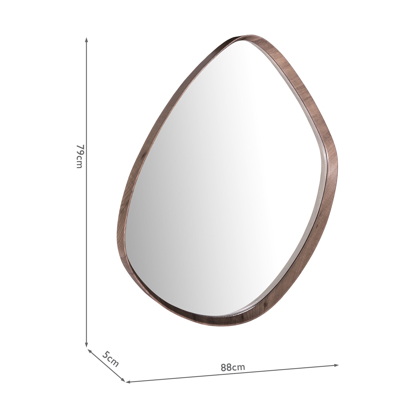 Zuna Mirror Brown Pine Effect 79 X 88cm