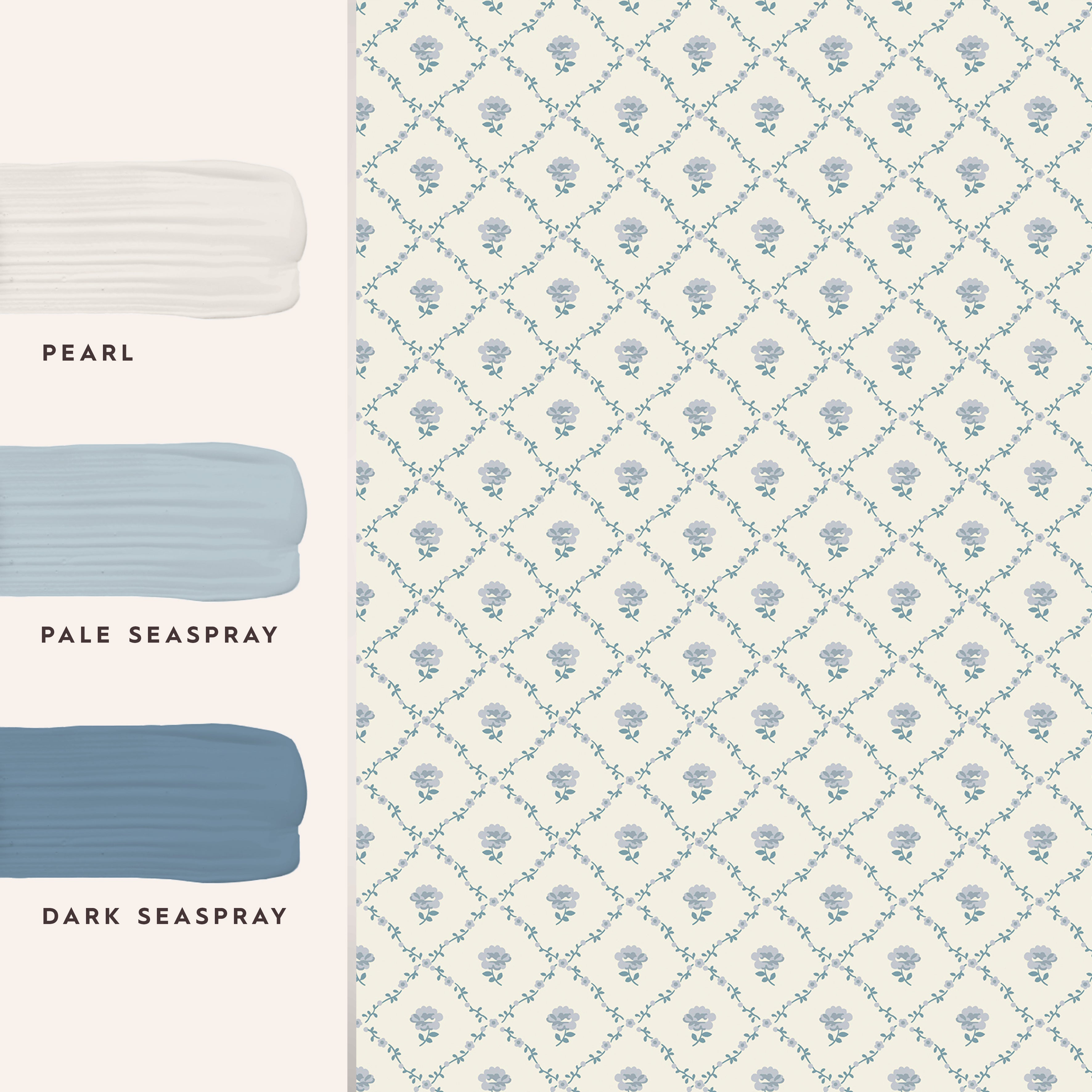 Laura Ashley Kate Wallpaper Pale Seaspray Blue