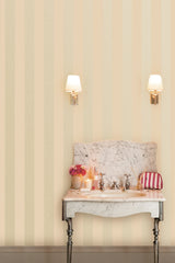 Laura Ashley Lille Pearlescent Stripe Wallpaper Linen