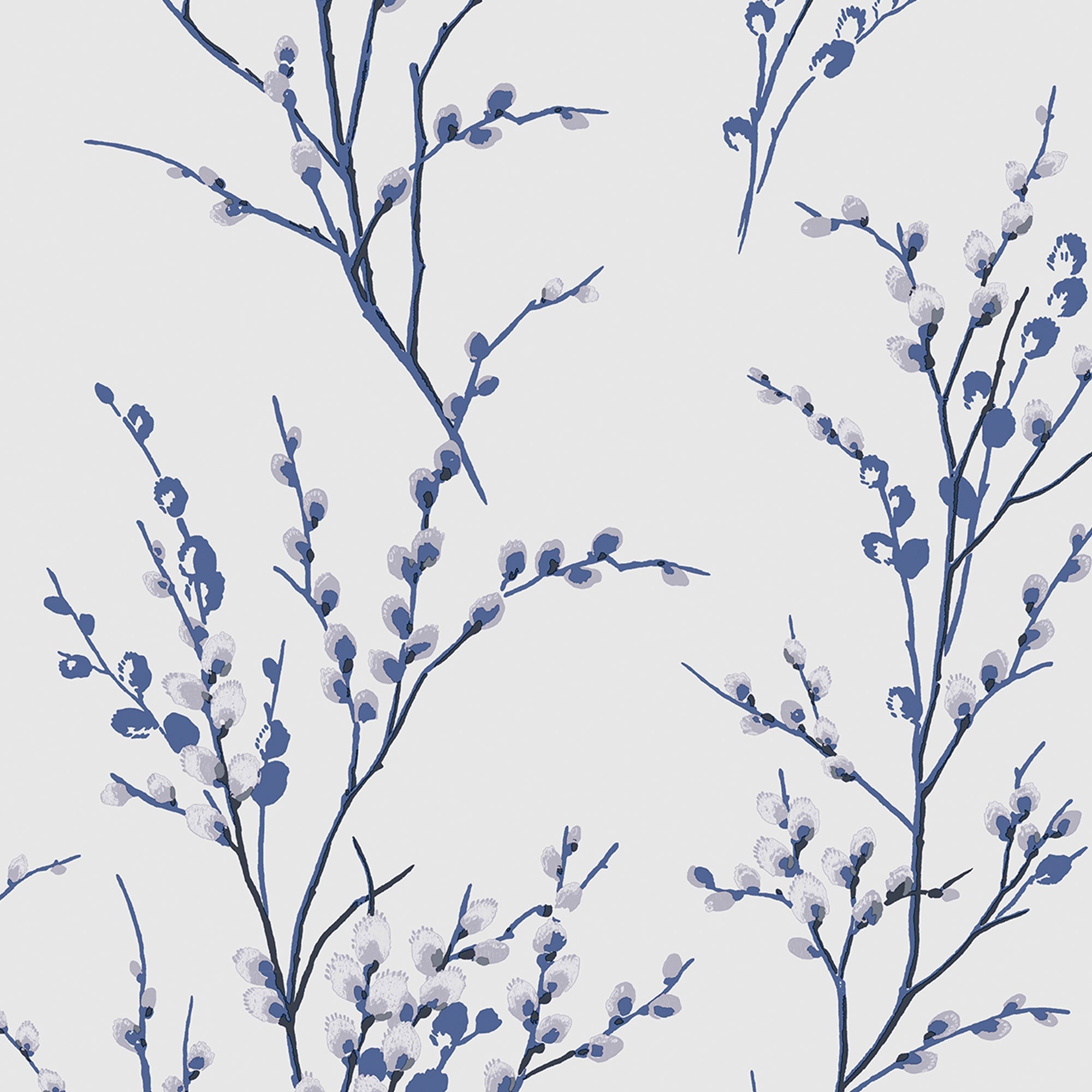 Laura Ashley Pussy Willow Wallpaper Off White / Midnight