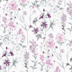 Laura Ashley Wild Meadow Wallpaper Pale Iris
