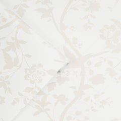 Laura Ashley Oriental Garden Pearlescent Wallpaper White