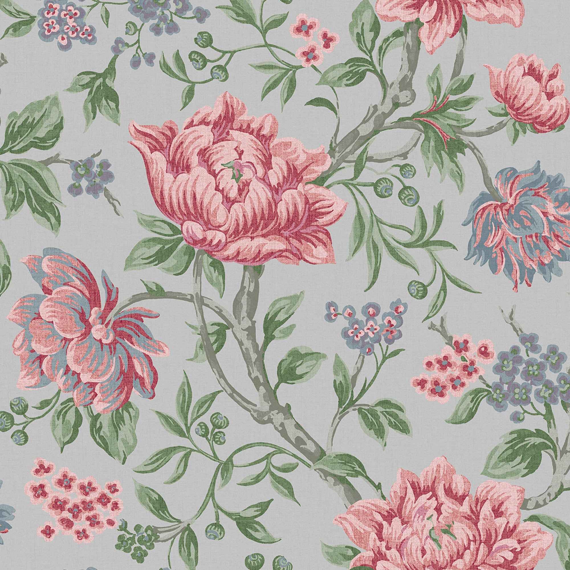 Laura Ashley Tapestry Floral Wallpaper Slate Grey