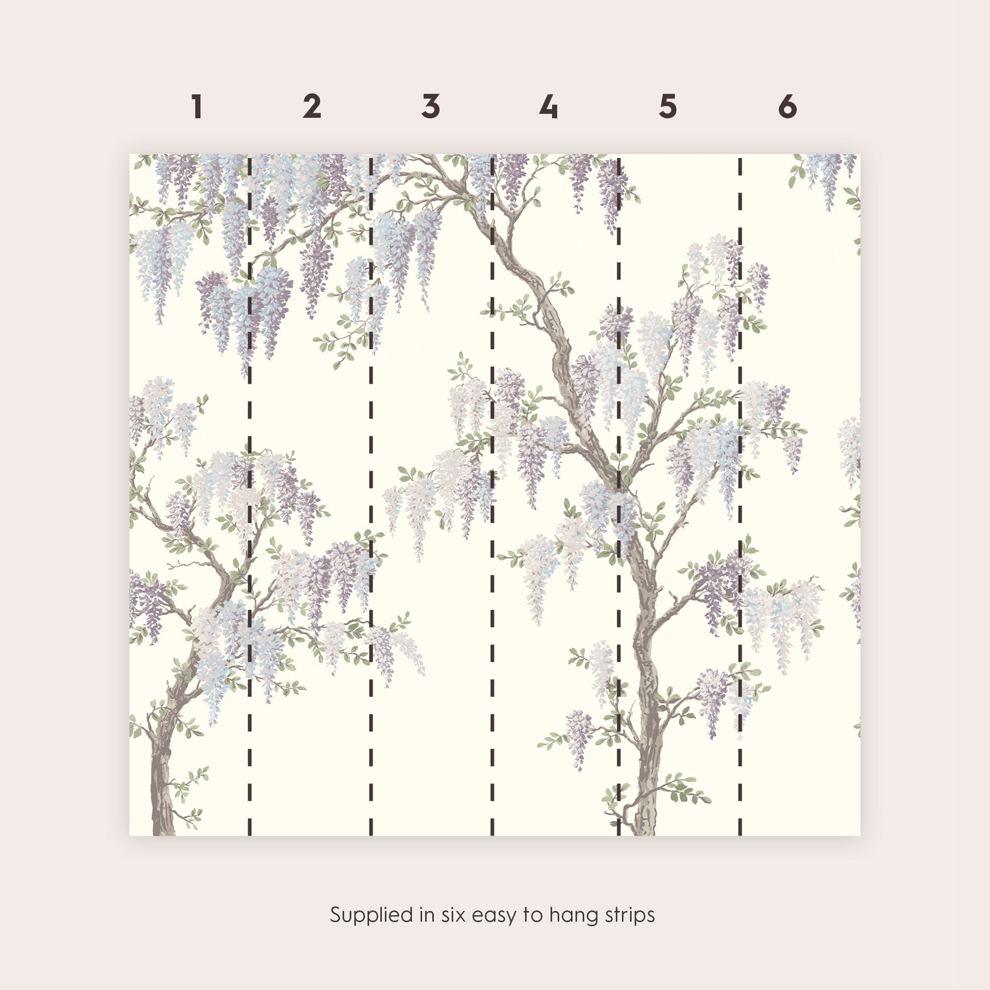 Laura Ashley Wisteria Garden Pale Iris Mural 113412