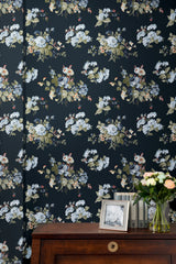 Laura Ashley Rosemore Wallpaper Midnight