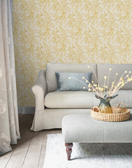 Laura Ashley Picardie Wallpaper Pale Gold