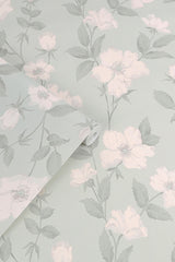 Laura Ashley Fleurir Wallpaper Smoke Green