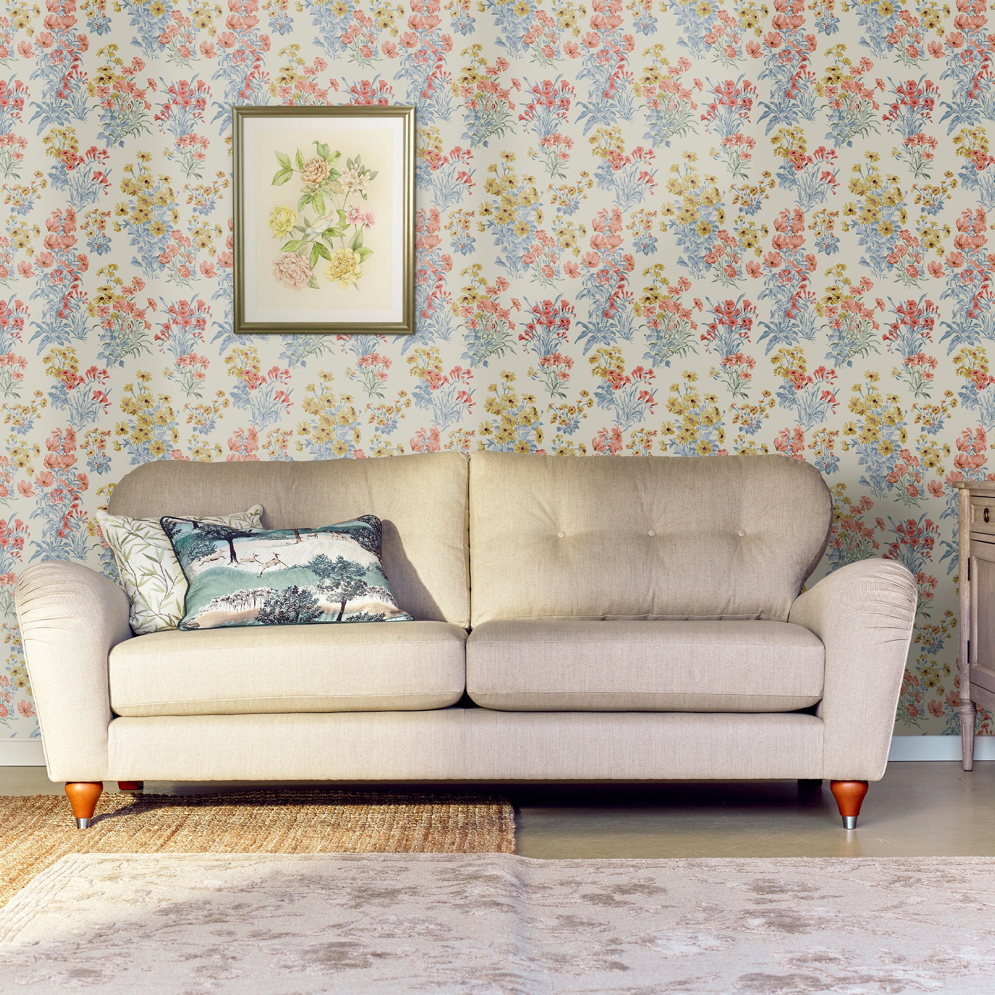 Laura Ashley Megan Wallpaper Ochre