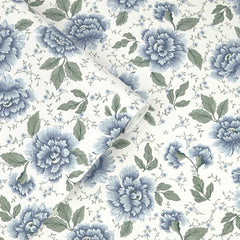 Laura Ashley Pickworth Posy  Wallpaper Pale Seaspray Blue