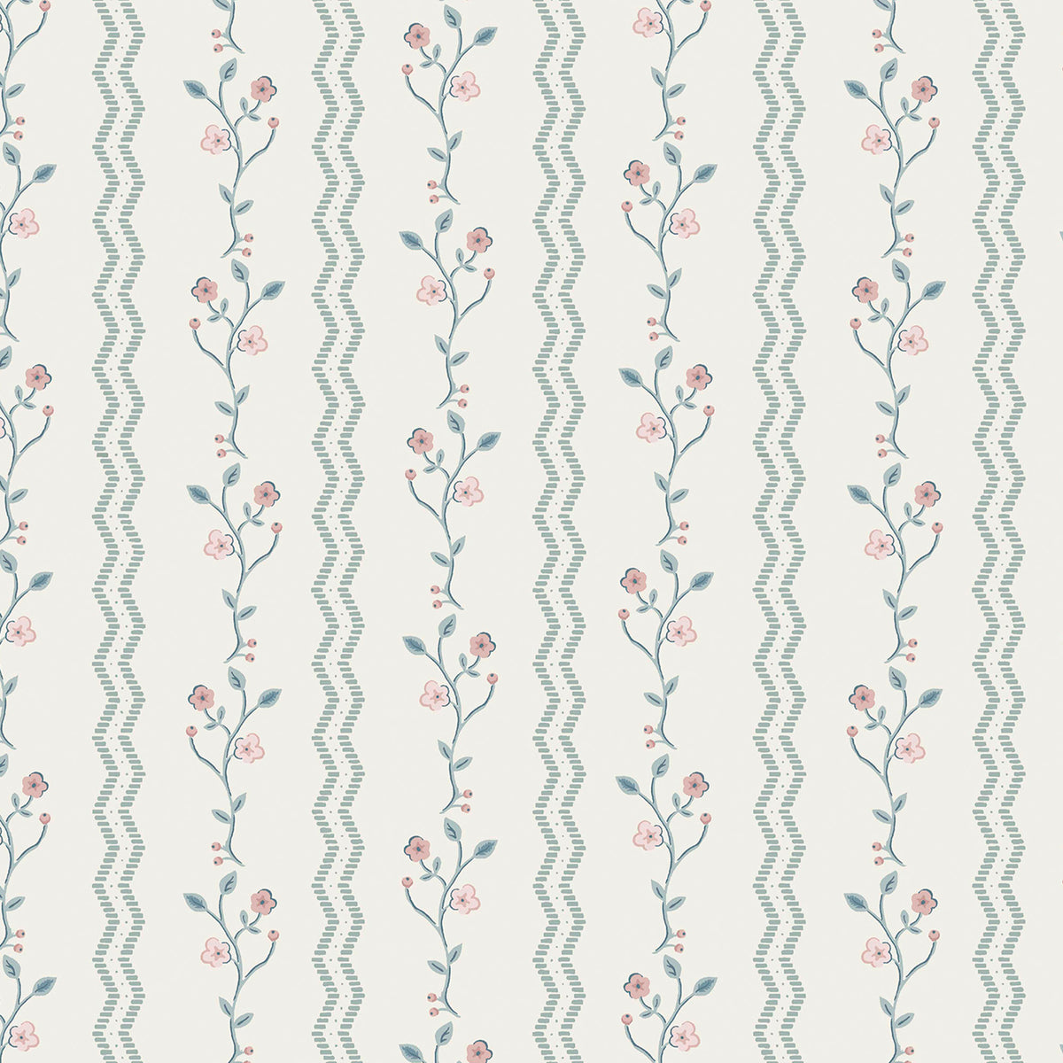 Laura Ashley Blencow Stripe  Wallpaper Dark Duck Egg Blue