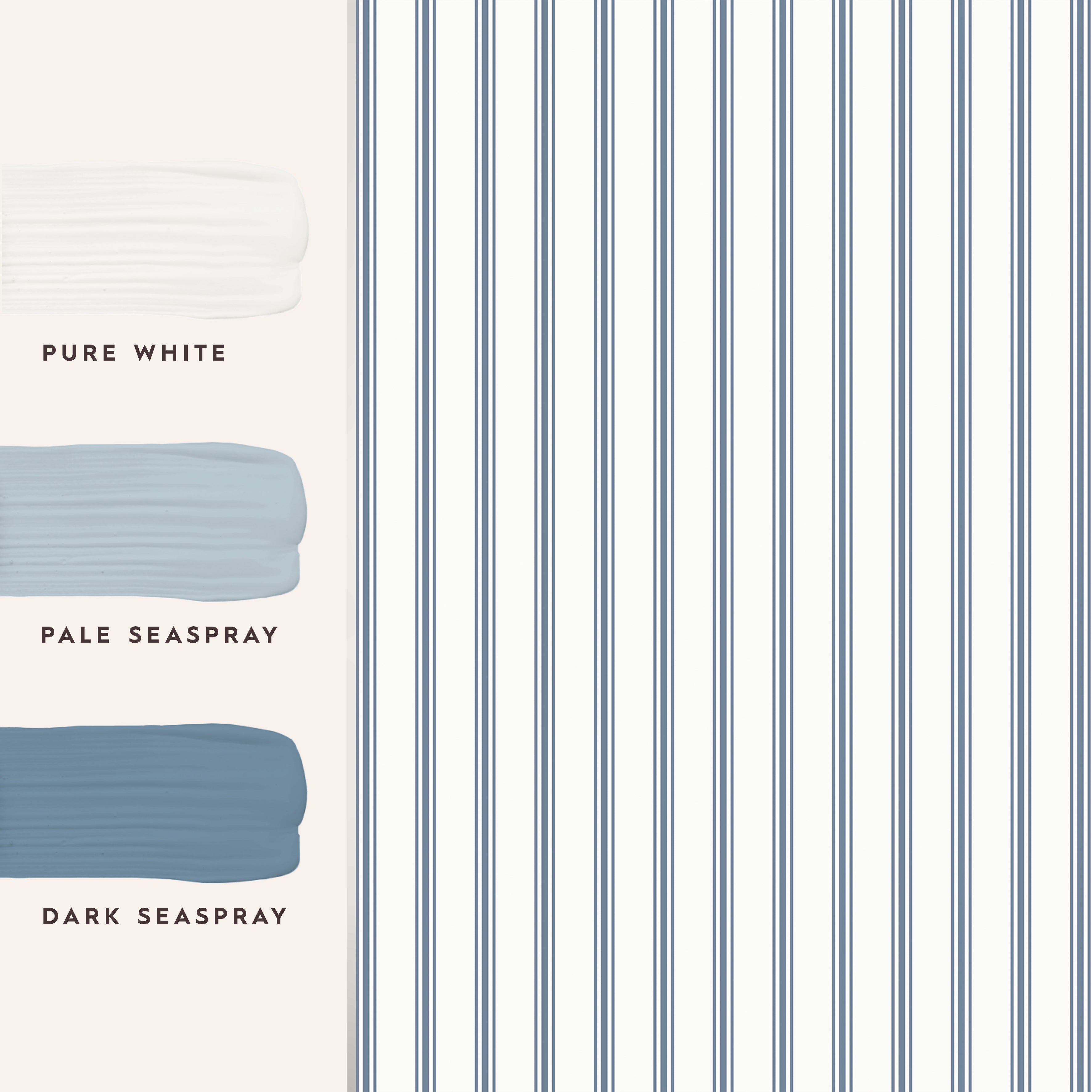 Laura Ashley Farnworth Stripe Wallpaper Smoke Blue