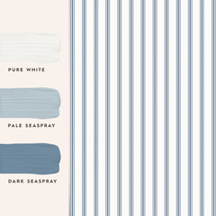 Laura Ashley Farnworth Stripe Wallpaper Smoke Blue