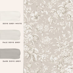 Laura Ashley Heeedd Blooms Wallpaper Dove Grey