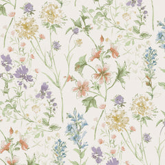 Laura Ashley Wild Meadow Wallpaper Chalk Pink