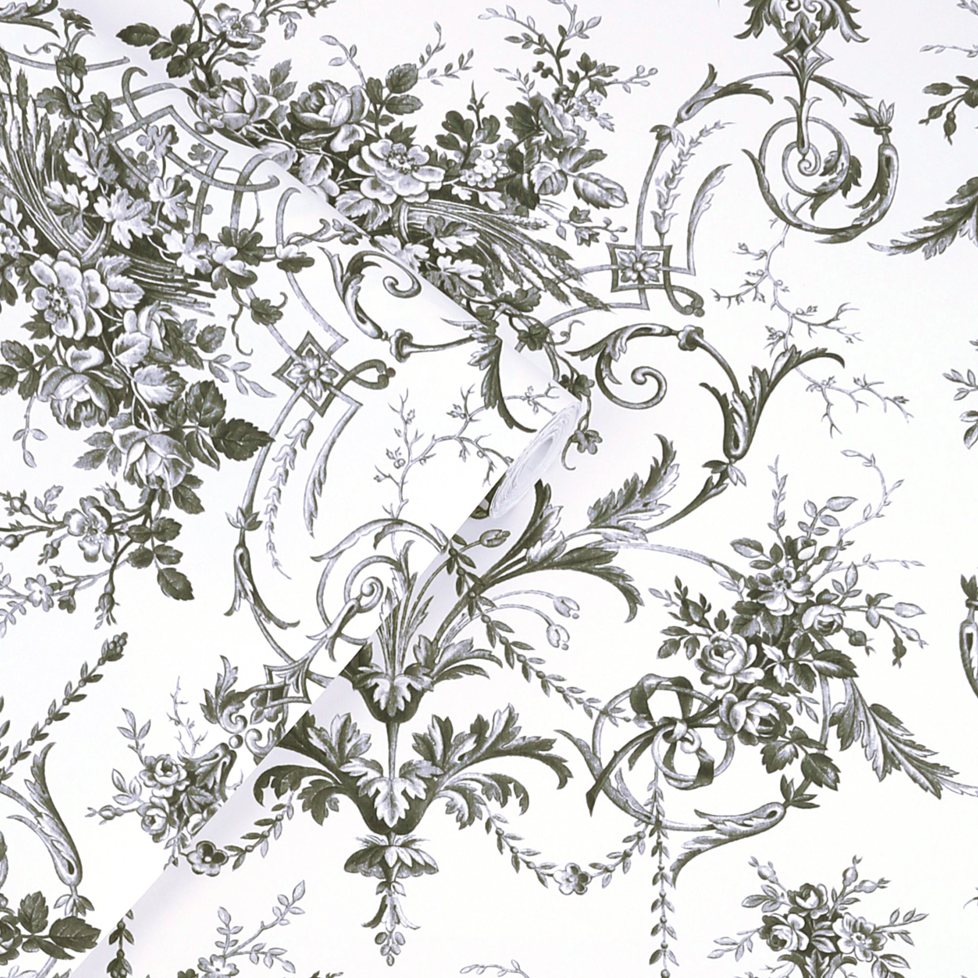 Laura Ashley Tuileries Wallpaper Charcoal Grey