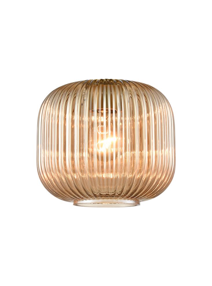 Ribbed Amber Glass 200mm