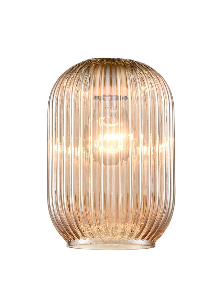 Ribbed Amber Glass 150mm