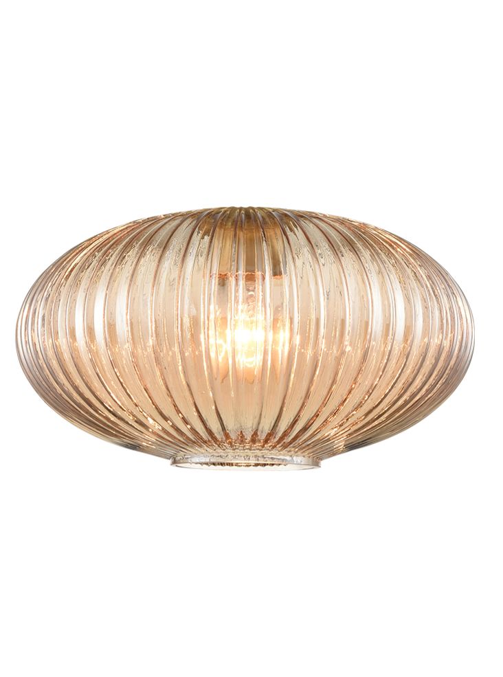 Ribbed Amber Glass 240mm