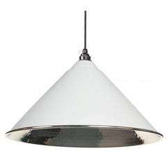 Hockley Pendant in Light Grey Hammered Nickel From the Anvil