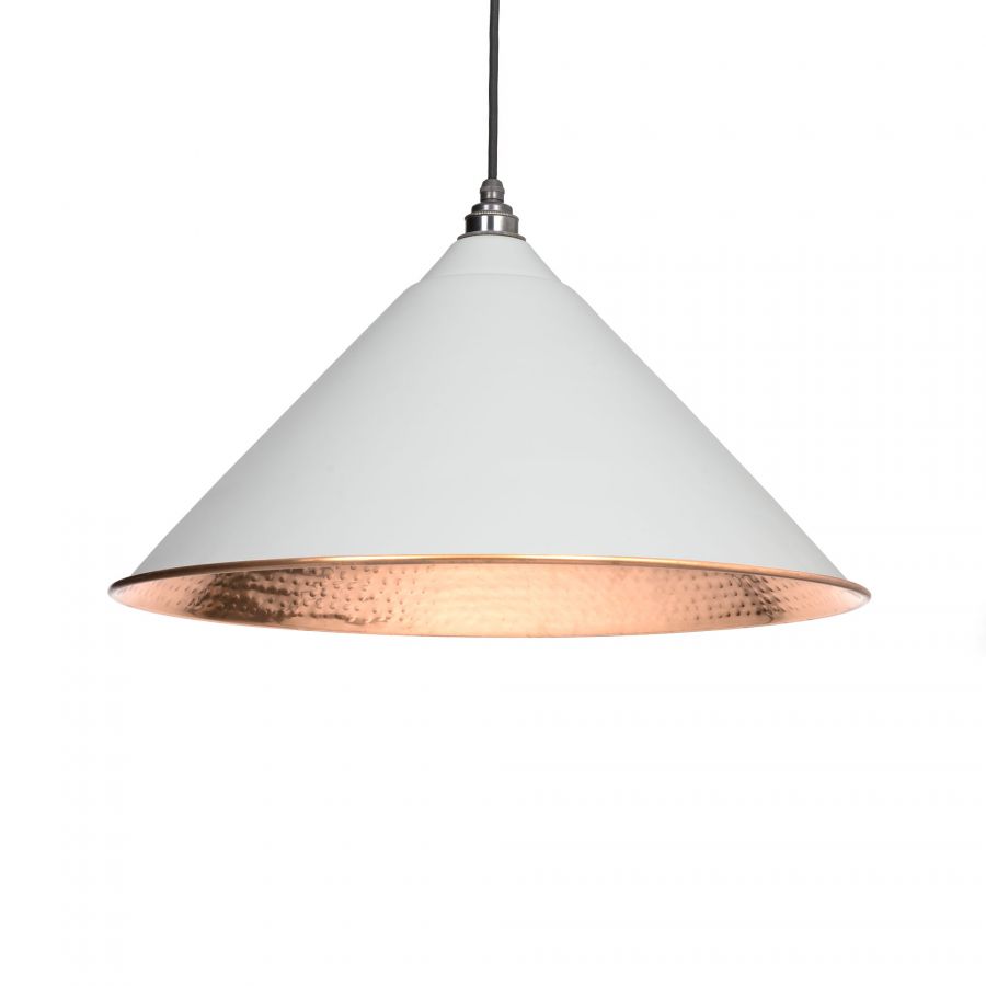 Hockley Pendant in Light Grey Hammered Copper From the Anvil