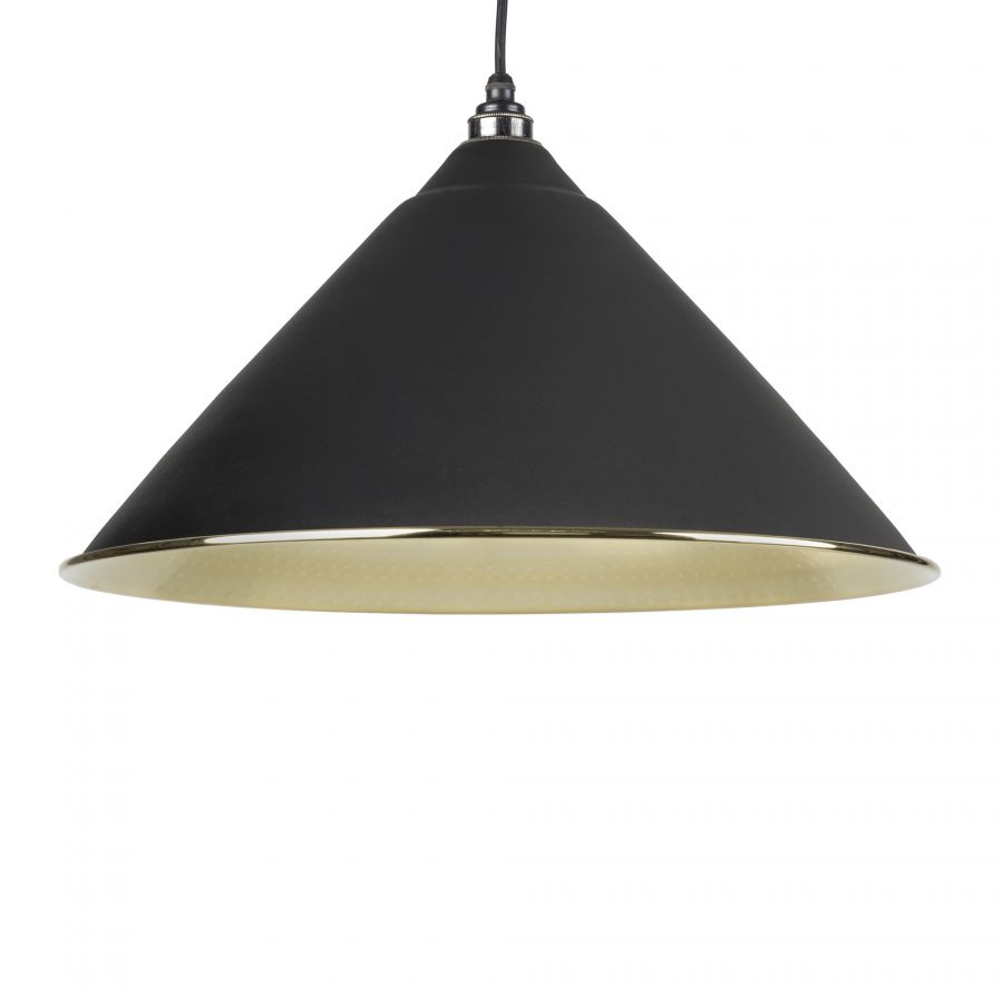 Hockley Pendant Black Hammered Brass From the Anvil