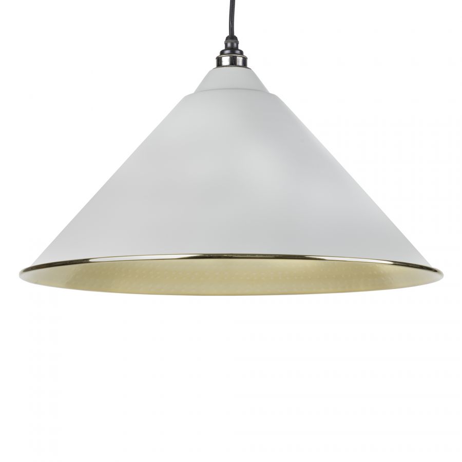 Hockley Pendant in Light Grey Hammered Brass From the Anvil