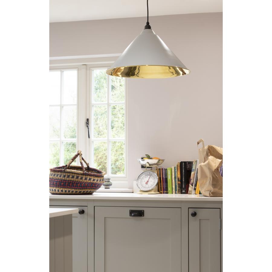 Hockley Pendant in Light Grey Smooth Brass From the Anvil