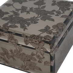 Laura Ashley Truffle Pollington Roses Medium  Mirrored Printed Jewellery Box